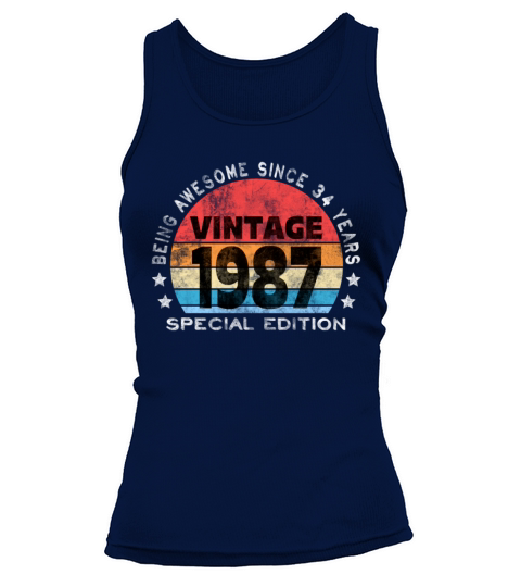 34th Birthday 1987 Awesome Vintage Special Edition Women's Tank Top