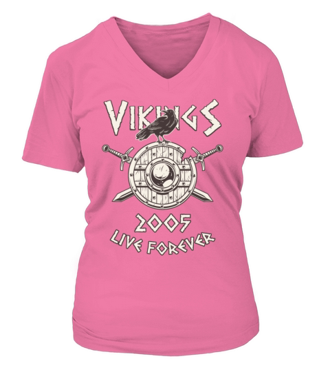 Vikings Live Forever 2005 Norse Birthday Women's V-Neck T-shirt