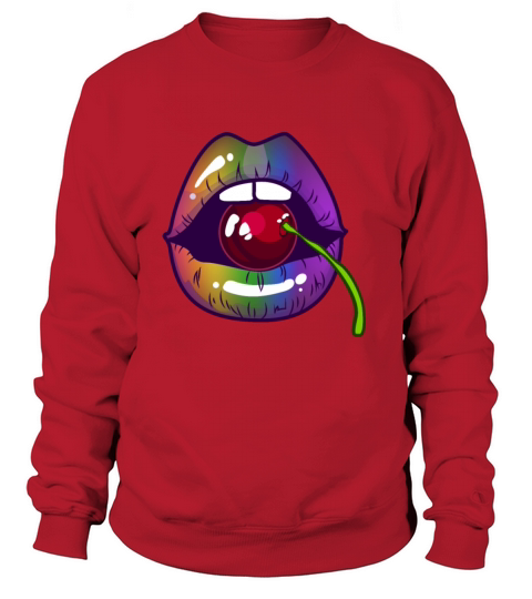 Funny Cool LGBT Cherry Rainbow Kiss Women's Sweatshirt