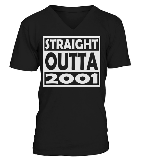 16th Birthday T Shirt Straight Outta 2001 Men's V-Neck T-shirt