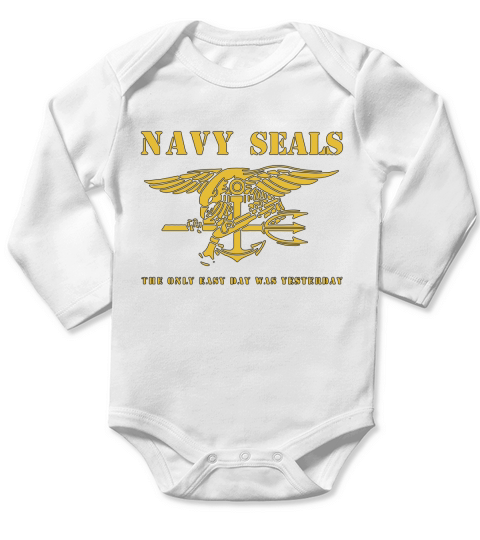 Navy Seals - The Only Easy Day Was Yesterday Long Sleeve Baby One-Piece
