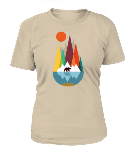 Bear summer colorful shapes nature sun cheerful ab Women's T-Shirt