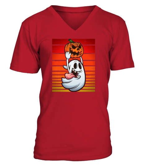 Halloween Ghost Pumpkin Funny ghosts Men's V-Neck T-shirt