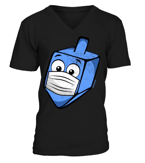 Hanukkah 2020 Dreidel Wearing Face Mask Men's V-Neck T-shirt