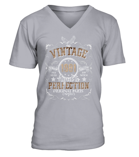 40th Birthday Shirt Vintage 1981 Aged Perfection Men's V-Neck T-shirt