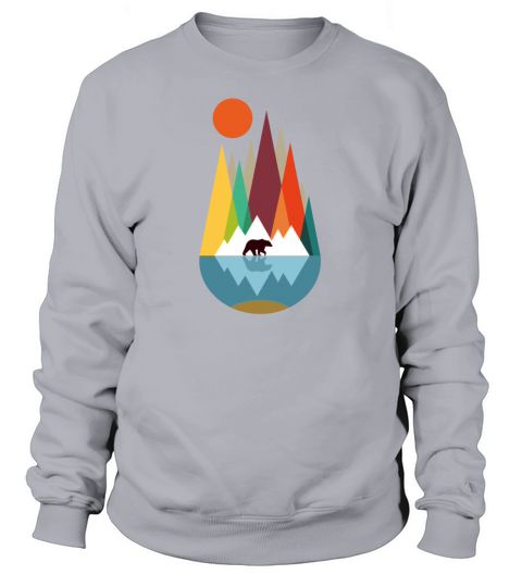 Bear summer colorful shapes nature sun cheerful ab Women's Sweatshirt