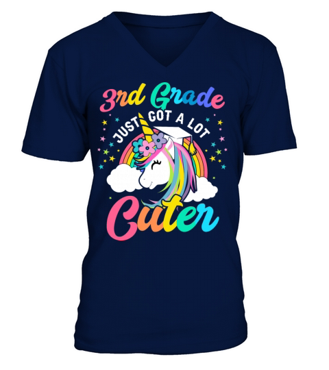 3RD Grade Just Got A Lot Cuter Rainbow Unicorn Men's V-Neck T-shirt