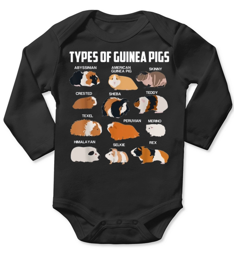 Types Of Guinea Pig Long Sleeve Baby One-Piece