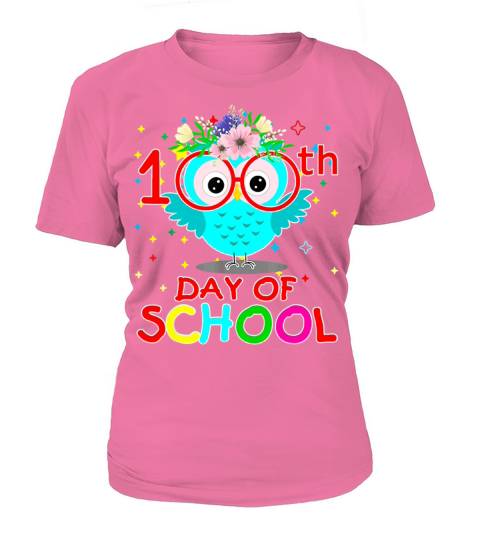 100 Days Of School Cute Owl Happy 100th Day Women's T-Shirt
