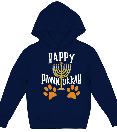 Happy Pawnukkah Jewish Dog Lovers Hanukkah Kids Hoodie