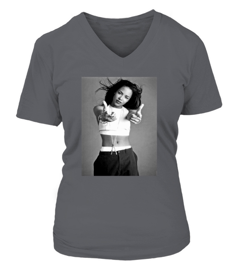 Aaliyah Vintage Style V-neck T-Shirt Woman