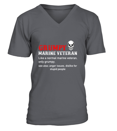 Grumpy Marine Veteran Men's V-Neck T-shirt