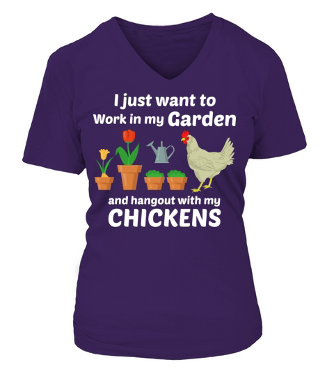 Gardening Garden Gardener Chicken Funny Gift Women's V-Neck T-shirt