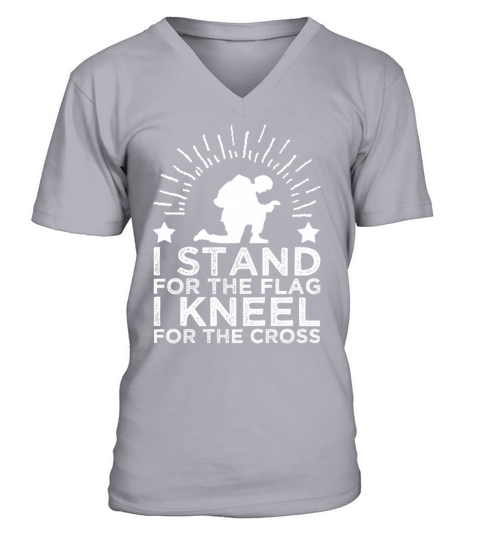 I Stand for The Flag I Kneel for The Cross Men's V-Neck T-shirt