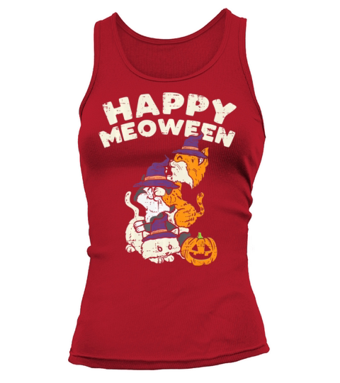 Happy Meoween Witch Cats Cute Halloween Animal Women's Tank Top