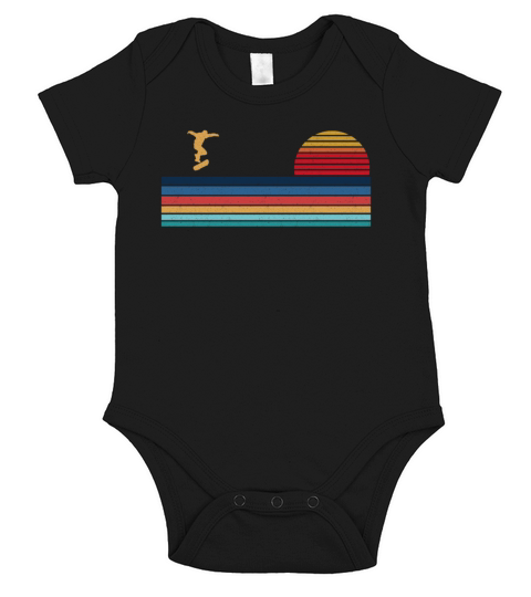 Skateboard Vintage 80S 90S Retro Short Sleeve Baby One-Piece