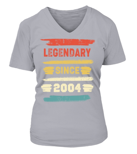 Retro Birthday Gift - Vintage Legendary Since 2004 Women's V-Neck T-shirt