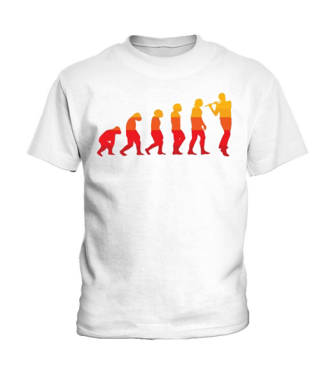 Flute Evolution Flutist Flautist Musician Kids T-Shirt