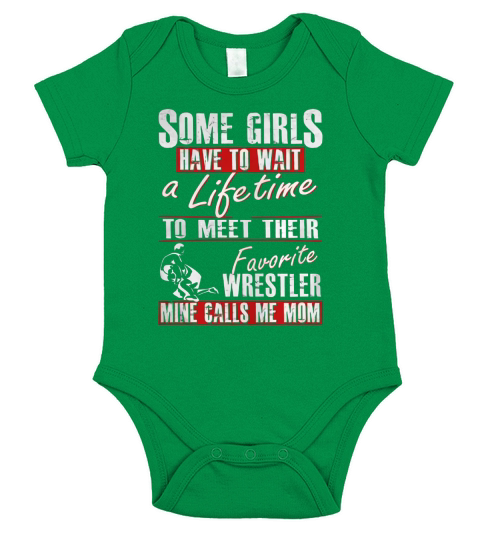 MY FAVORITE WRESTLER CALLS ME MOM Short Sleeve Baby One-Piece