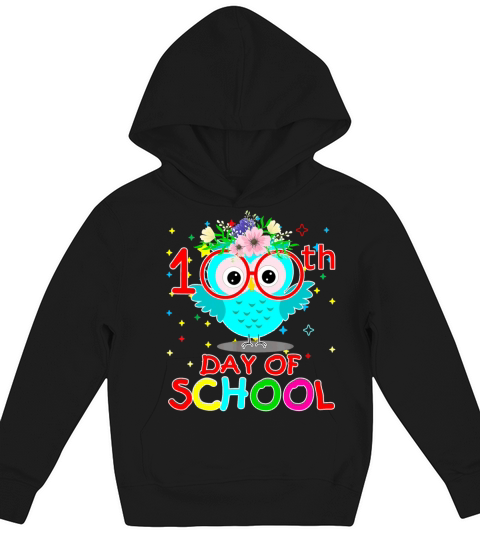 100 Days Of School Cute Owl Happy 100th Day Kids Hoodie