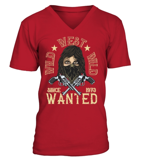 Cowgirl Birthday Wanted Since 1973 Men's V-Neck T-shirt