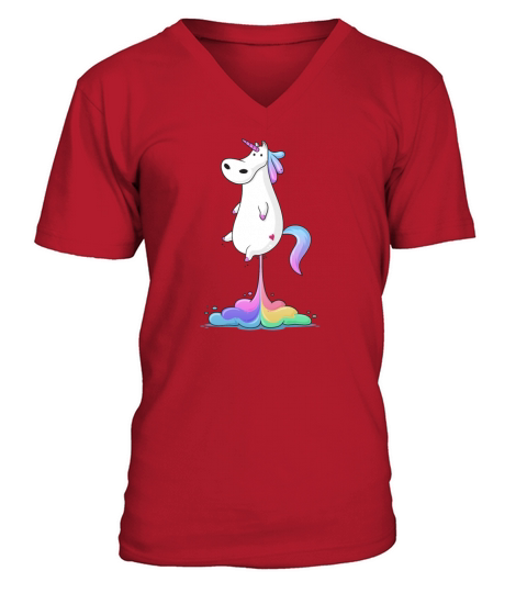 Unicorn Farting a Rainbow Men's V-Neck T-shirt