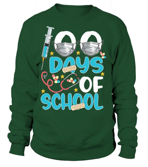 Nurse Happy 100 Days Of School Celebration Adults Women's Sweatshirt