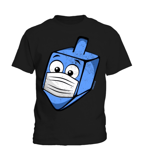 Hanukkah 2020 Dreidel Wearing Face Mask Kids T-Shirt