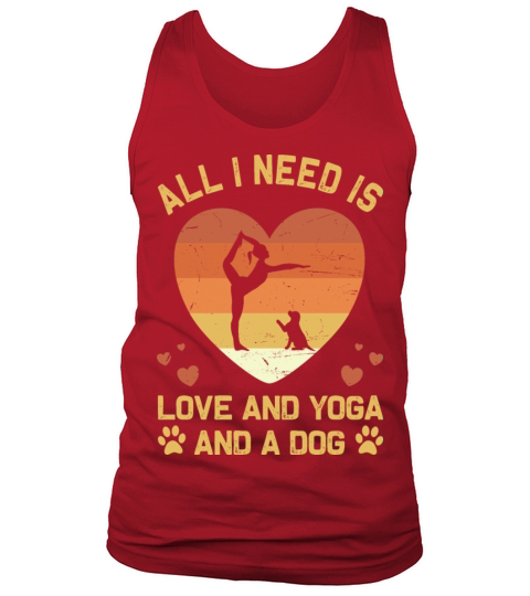 Retro All I Need Is Love And Yoga And A Dog Men's Tank Top