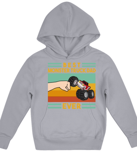 Retro Vintage Best Monster Truck Kids Hoodie