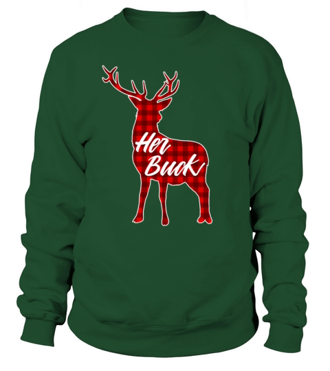 Her Buck Vintage Matching Couples Christmas Pajama Men's Sweatshirt