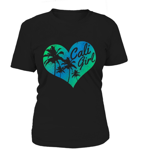 Cali Girl Vintage California Heart Palm Trees Summer Gift Women's T-Shirt