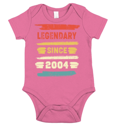 Retro Birthday Gift - Vintage Legendary Since 2004 Short Sleeve Baby One-Piece