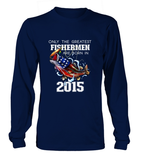Kids 6th Birthday Gift 2015 Fishermen Bass Fishing Men's Long Sleeve