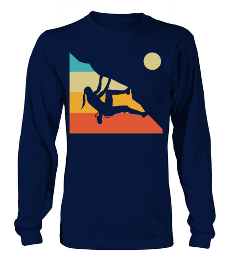 Retro Climbing Bouldering Boulderer Climber Free S Long sleeved Unisex