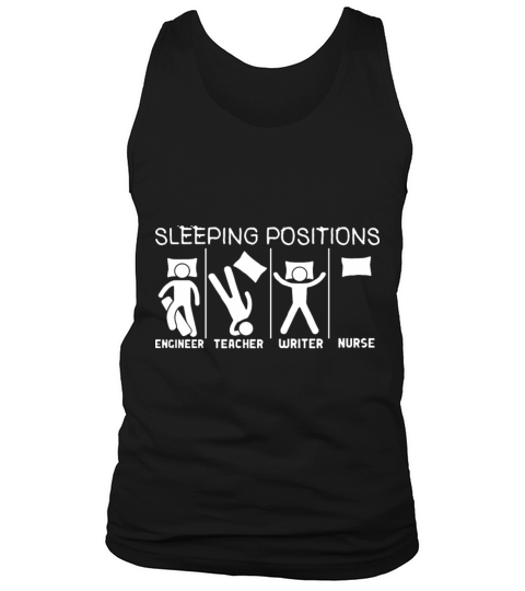 sleeping positions engineer teacher write cancer t Men's Tank Top