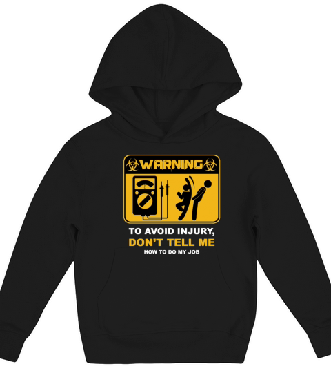 Electrical Warning To Avoid Injury Kids Hoodie