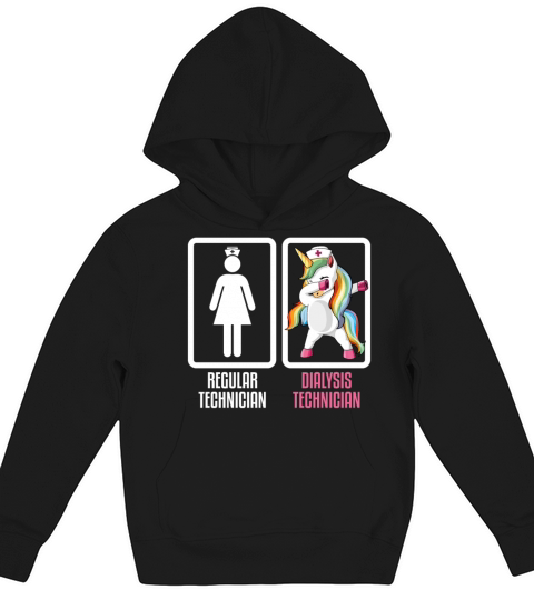Regular Technician Vs Dabbing Unicorn Dialysis Kids Hoodie