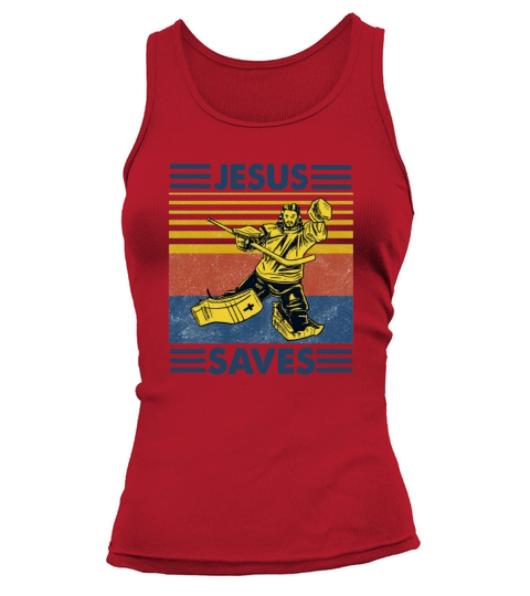 Hockey Jesus Saves Vintage shirt Tank top Woman