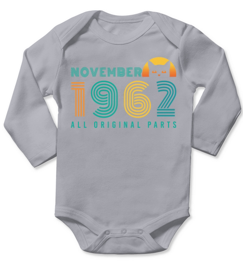 1962 November Vintage Cat Long Sleeve Baby One-Piece