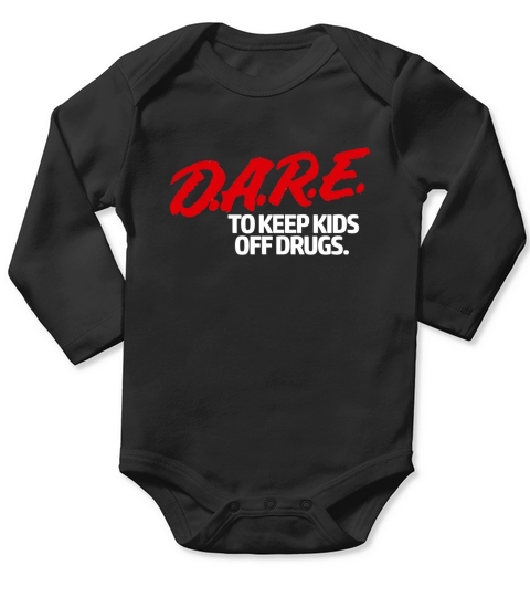 D.a.r.e. (Dare) Vintage 90s Logo - T Shirt Long Sleeve Baby One-Piece
