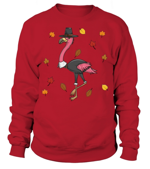 Funny Thanksgiving Pilgrim Flamingo Cute Creative Women's Sweatshirt