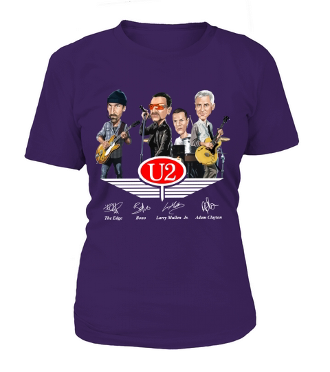 U2 signatures Larry Mullen Jr The Edge Bono Adam Clayton shirt T-Shirt Woman