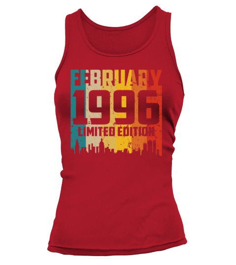 25th Birthday 25 Years Born In 1996 February Women's Tank Top