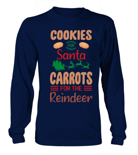 Merry Christmas Cookies For Santa Carrots For The Reindeer Women's Long Sleeve