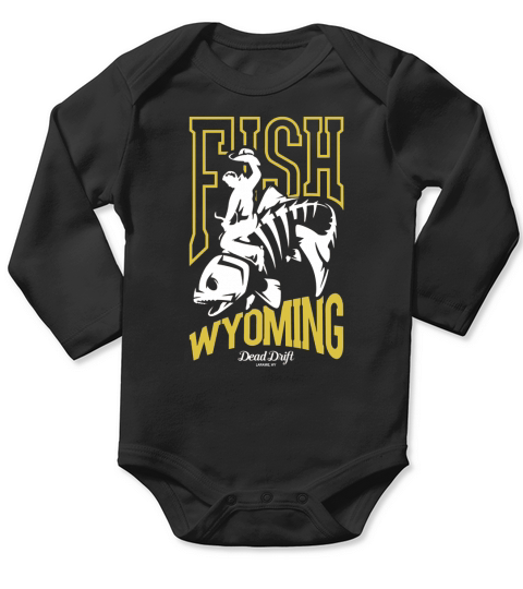 Fish Wyoming Fly Fishing Long Sleeve Baby One-Piece