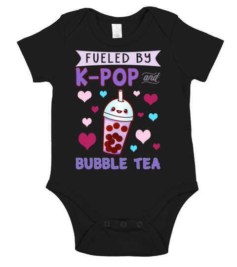 Fueled By Bubble Tea and Korean Pop Short Sleeve Baby One-Piece