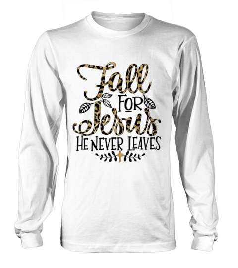 Fall For Jesus He Never Leaves Leopard Partten Women's Long Sleeve