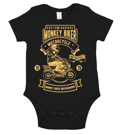 Monkey biker Short Sleeve Baby One-Piece