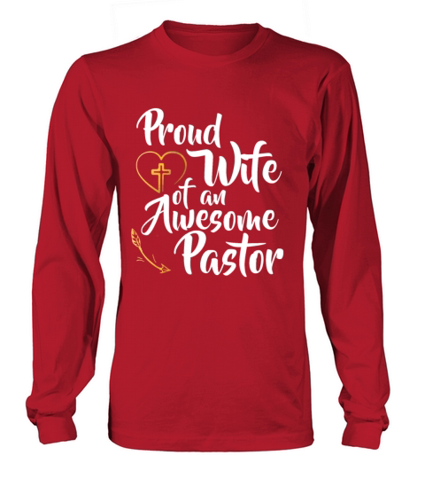 Proud Wife Of An Awesome Pastor Gift Church Men's Long Sleeve